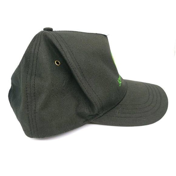 John Deere Black Cap Hat Used Snap Back Mens Unisex One Size Fits Most - Picture 5 of 10